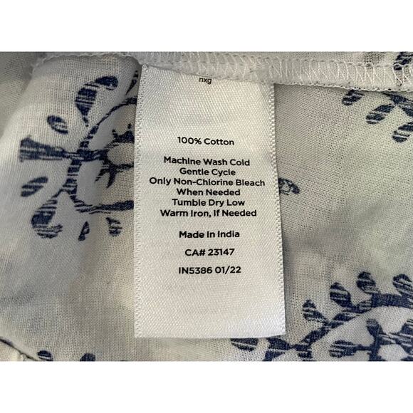 Talbots Navy Blue Allover Print Cotton Button Down Shirt, Size M - Picture 8 of 11